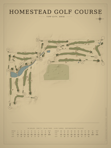 Homestead Golf Course Map poster