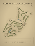 Hominy Hill Golf Course map poster, Vintage style, 12×16 / 18×24