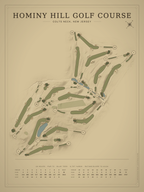 Hominy Hill Golf Course map poster, Vintage style, 12×16 / 18×24