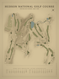 Hudson National Golf Course map poster, Vintage style, 12×16 / 18×24