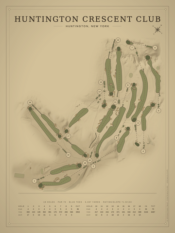 Huntington Crescent Club Course Map poster