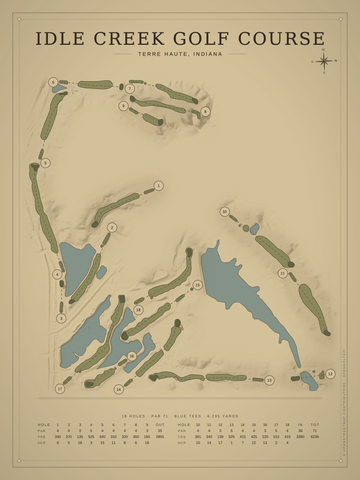 Idle Creek Golf Course Map poster
