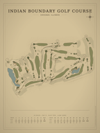 Indian Boundary Golf Course map poster, Vintage style, 12×16 / 18×24