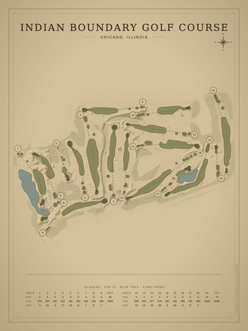 Indian Boundary Golf Course Map poster