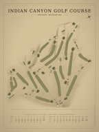 Indian Canyon Golf Course map poster, Vintage style, 12×16 / 18×24