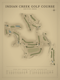 Indian Creek Golf Course map poster, Vintage style, 12×16 / 18×24