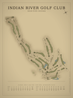 Indian River Golf Club course map poster, Vintage style, 12×16 / 18×24