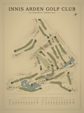 Innis Arden Golf Club course map poster, Vintage style, 12×16 / 18×24