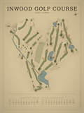 Inwood Golf Course map poster, Vintage style, 12×16 / 18×24