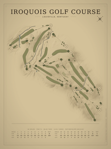 Iroquois Golf Course Map poster