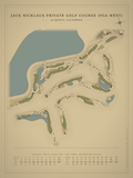 Jack Nicklaus Private Golf Course (PGA West) course map poster, Vintage style, 12×16 / 18×24