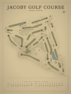 Jacoby Golf Course map poster, Vintage style, 12×16 / 18×24