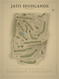 Jato Highlands course map poster, Vintage style, 12×16 / 18×24
