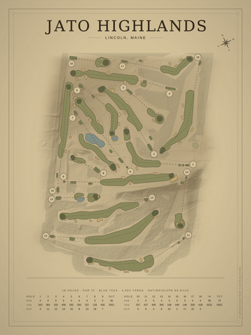 Jato Highlands Course Map poster