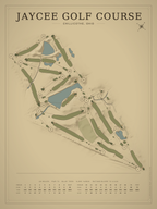 Jaycee Golf Course map poster, Vintage style, 12×16 / 18×24