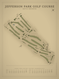 Jefferson Park Golf Course map poster, Vintage style, 12×16 / 18×24