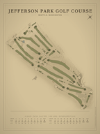 Jefferson Park Golf Course map poster, Vintage style, 12×16 / 18×24