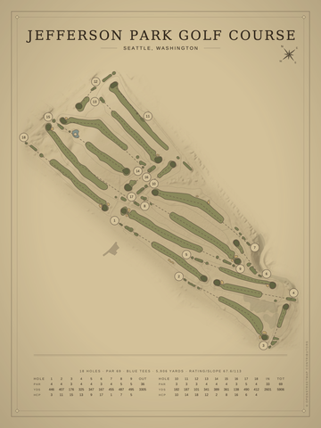 Jefferson Park Golf Course Map poster