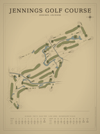 Jennings Golf Course map poster, Vintage style, 12×16 / 18×24