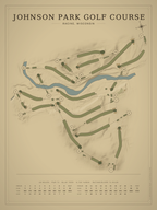Johnson Park Golf Course map poster, Vintage style, 12×16 / 18×24