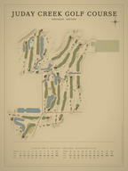 Juday Creek Golf Course map poster, Vintage style, 12×16 / 18×24