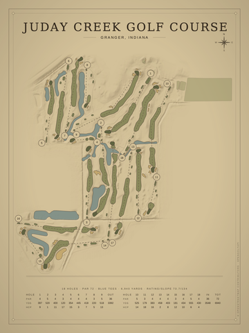 Juday Creek Golf Course Map poster