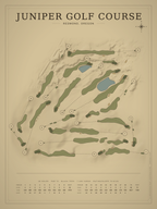 Juniper Golf Course map poster, Vintage style, 12×16 / 18×24