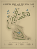 Kalispel Golf and Country Club course map poster, Vintage style, 12×16 / 18×24