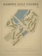 Kampen Golf Course map poster, Vintage style, 12×16 / 18×24