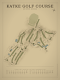 Katke Golf Course map poster, Vintage style, 12×16 / 18×24