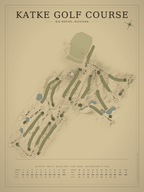 Katke Golf Course map poster, Vintage style, 12×16 / 18×24
