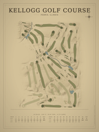 Kellogg Golf Course map poster, Vintage style, 12×16 / 18×24