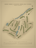 Kenny Perry's Country Creek Golf Course map poster, Vintage style, 12×16 / 18×24