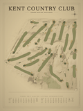 Kent Country Club course map poster, Vintage style, 12×16 / 18×24