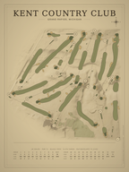 Kent Country Club course map poster, Vintage style, 12×16 / 18×24