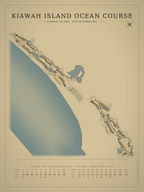 Kiawah Island Ocean Course map poster, Vintage style, 12×16 / 18×24