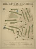 Kilkarney Hills Golf Course map poster, Vintage style, 12×16 / 18×24