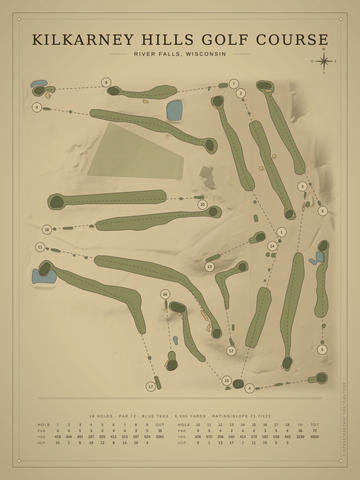 Kilkarney Hills Golf Course Map poster