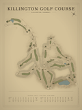 Killington Golf Course map poster, Vintage style, 12×16 / 18×24