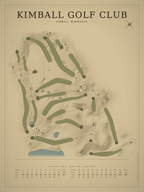 Kimball Golf Club course map poster, Vintage style, 12×16 / 18×24