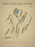 King Ranch Golf Course map poster, Vintage style, 12×16 / 18×24