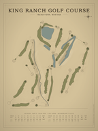 King Ranch Golf Course map poster, Vintage style, 12×16 / 18×24