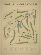 Knoll Run Golf Course map poster, Vintage style, 12×16 / 18×24