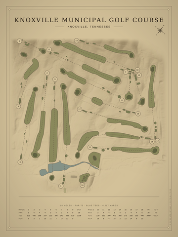Knoxville Municipal Golf Course Map poster