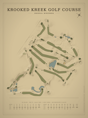Krooked Kreek Golf Course Map poster