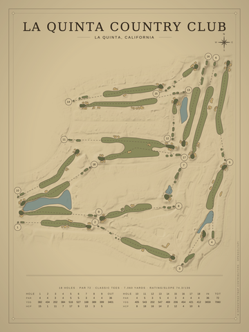 la Quinta Country Club Course Map poster
