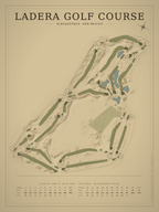 Ladera Golf Course map poster, Vintage style, 12×16 / 18×24
