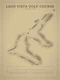 Lago Vista Golf Course map poster, Vintage style, 12×16 / 18×24