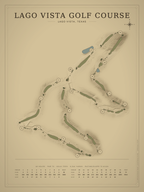 Lago Vista Golf Course map poster, Vintage style, 12×16 / 18×24