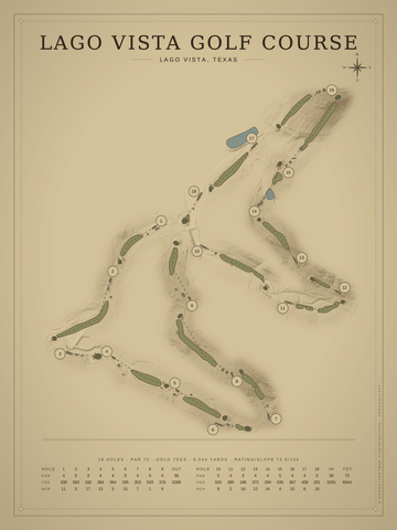 Lago Vista Golf Course Map poster